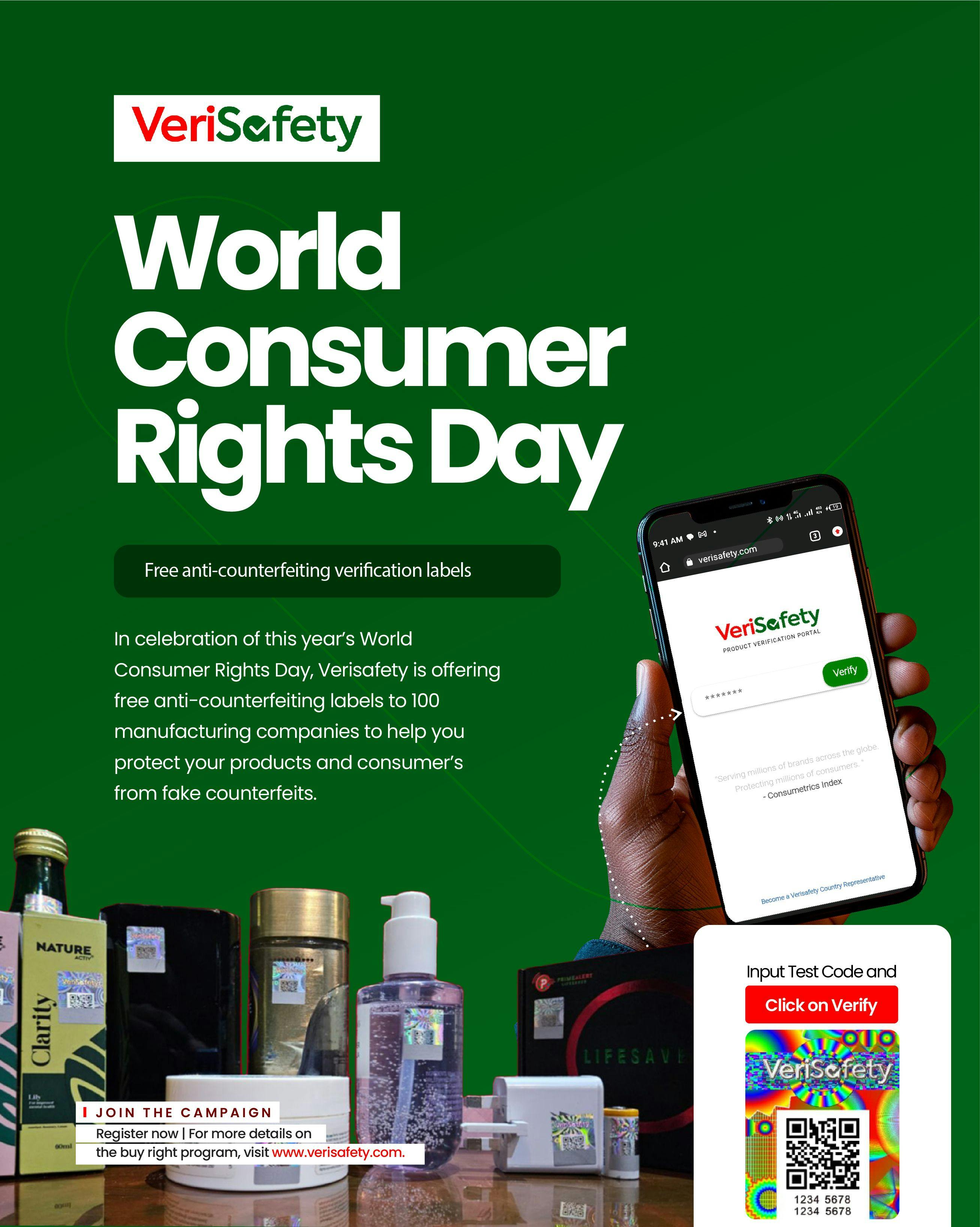 Verisafety Aims to Empower Manufacturers with Anti-counterfeiting Labels as World Consumer Day Approaches